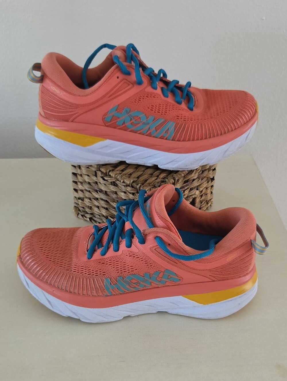 Hoka One One Bondi 7 Women’s Running Shoes Camellia/Coastal Shade